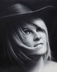 portrait commission of a girl in a hat