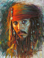 Portrait of Johnny Depp Celebrity Painting