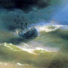 Корабль Мария во время шторма 1892 г