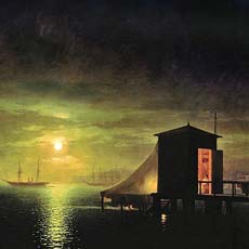 Лунная ночь. Купальня в Феодосии 1853  г