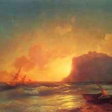 Картина Айвазовского Море. Коктебельская бухта.