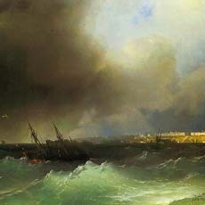 Вид Одессы с моря 1865 г