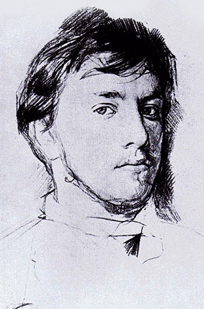 Художник Серов В. А., Портрет Серова 1885. Valentin Aleksandrovich Serov