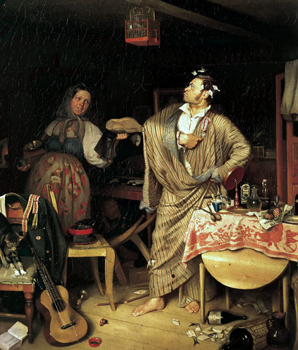 Картина Федотова Свежий кавалер. 1847 г.