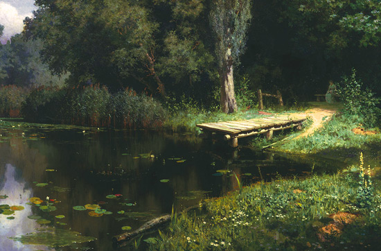 Картина Заросший пруд. Поленов Василий. 1879 г.