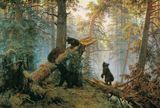 Утро в сосновом лесу. Знаменитая картина Шишкина. Shishkin bears painting