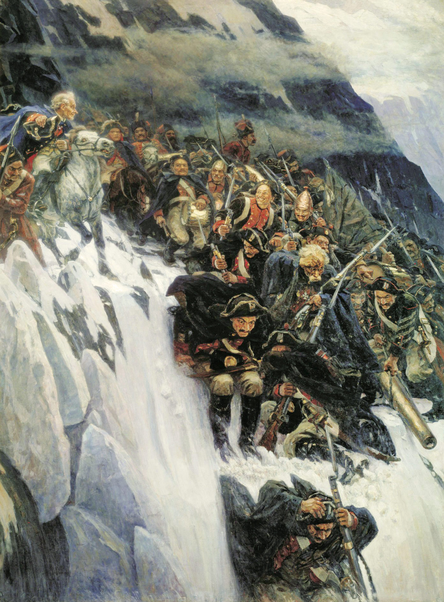 Картина Сурикова «Переход Суворова через Альпы». 1899 г.Краткое описание