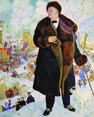 Картина Кустодиева Портрет Шаляпина. 1921 г.