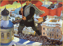 Картина Кустодиева Большевик