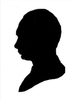 Russian prime minister Vladimir Putin's head. Silhouette 