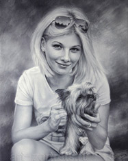 Girl with a small dog 2016