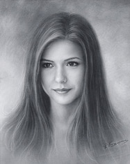 Sketch of Nina Dobrev. 2016г.