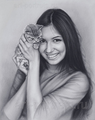 Girl with kitten