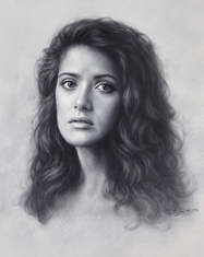 Young Salma Hayek Drawing