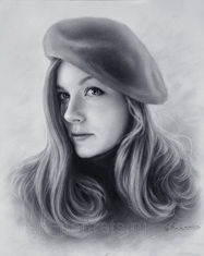 Portrait of a pretty girl in a beret 2015