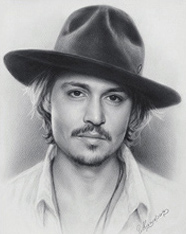 Johnny Depp portrait. Drawing man