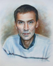 Colorful portrait of a man as a gift a dry brush 2015