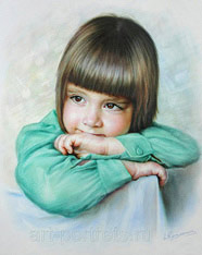 Children's drawing color portrait