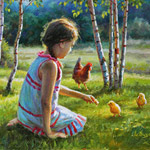 Girl with little chickens 2021 