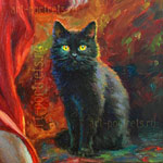 Detail of the painting a cat