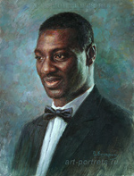 Akinnuoye-Agbaje, Adewale. Mr. Eko. Oil painting 