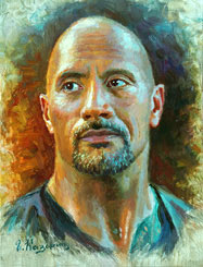 Dwayne Johnson Painting. The Rock. Celebrity Paintings