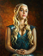 Emilia Clark painting, Khalissi, oil on canvase