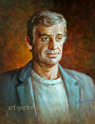 Portrait Painting of French actor Jean-Paul Belmondo