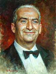 Louis de Funes Painting. Comedian actor