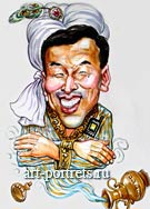 Caricature Alladdin oil lamp