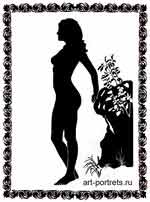 silhouette of a naked girl